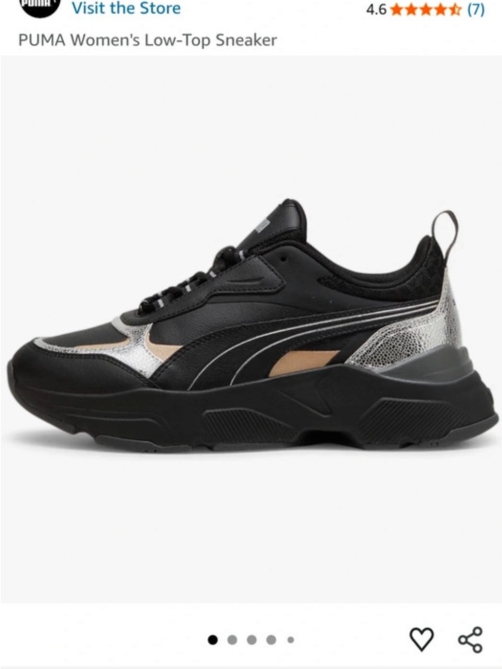 New Puma Women’s Black and Beige Low-Top Sneakers
